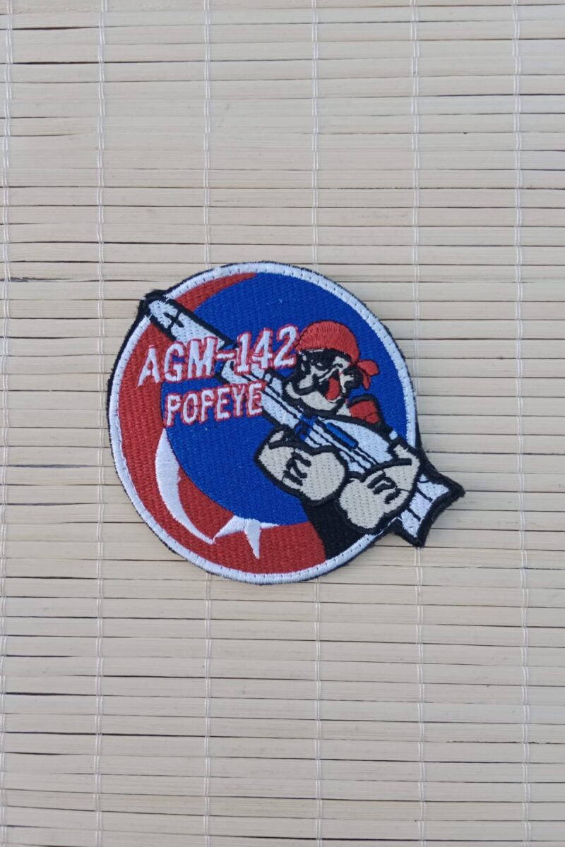 Kırmızı Zemin Nakış işlemeli Agm-142 Popeye Arma Peç Patch - Görsel 4