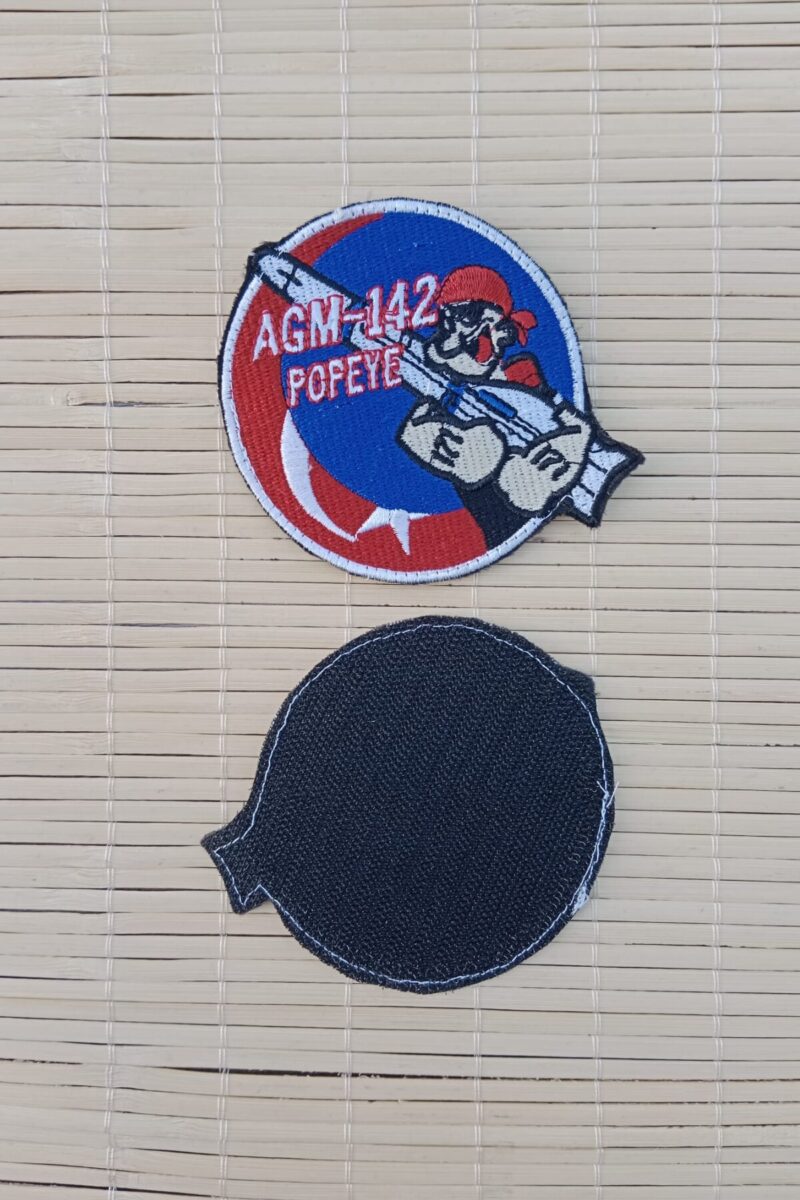 Kırmızı Zemin Nakış işlemeli Agm-142 Popeye Arma Peç Patch - Görsel 2