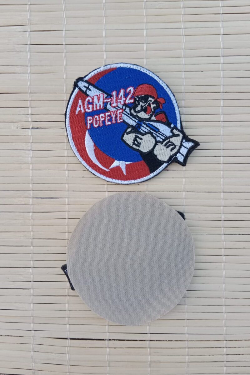 Kırmızı Zemin Nakış işlemeli Agm-142 Popeye Arma Peç Patch - Görsel 3