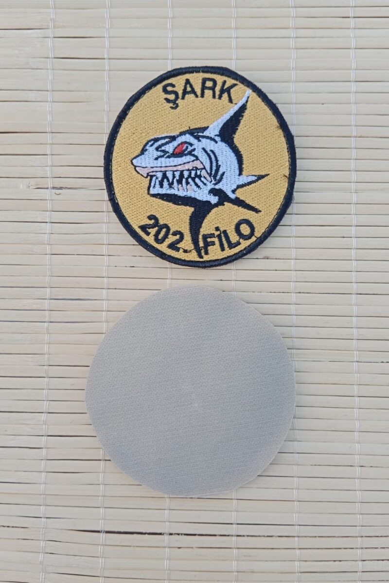 Sarı Zemin Nakış işlemeli Şark 202. Filo Arma Patch Peç - Görsel 2