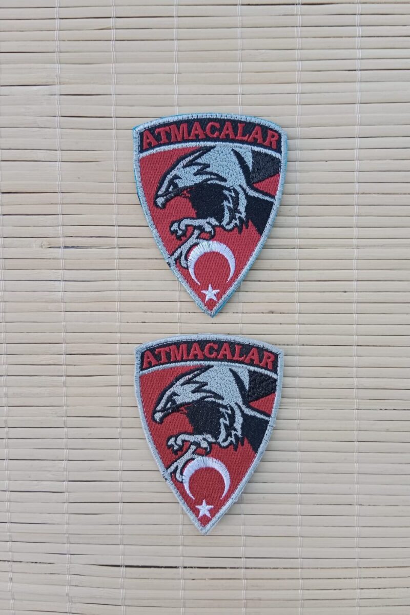 Atmacalar Yazılı Kartal ve Ayyıldız Bayraklı Logolu Nakış işlemeli Arma Peç Patch