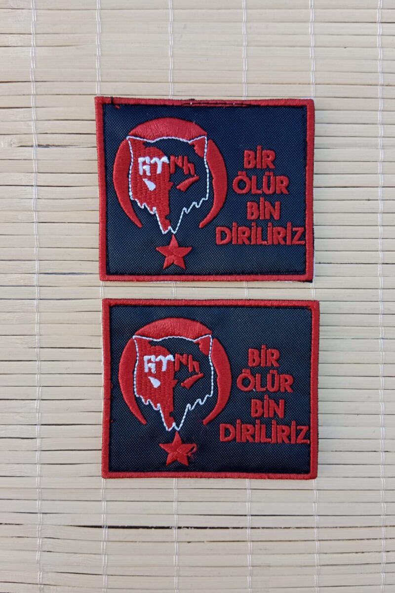 Bir Ölür Bin Diriliriz Kırmızı Nakış işlemeli Arma Peç Patch