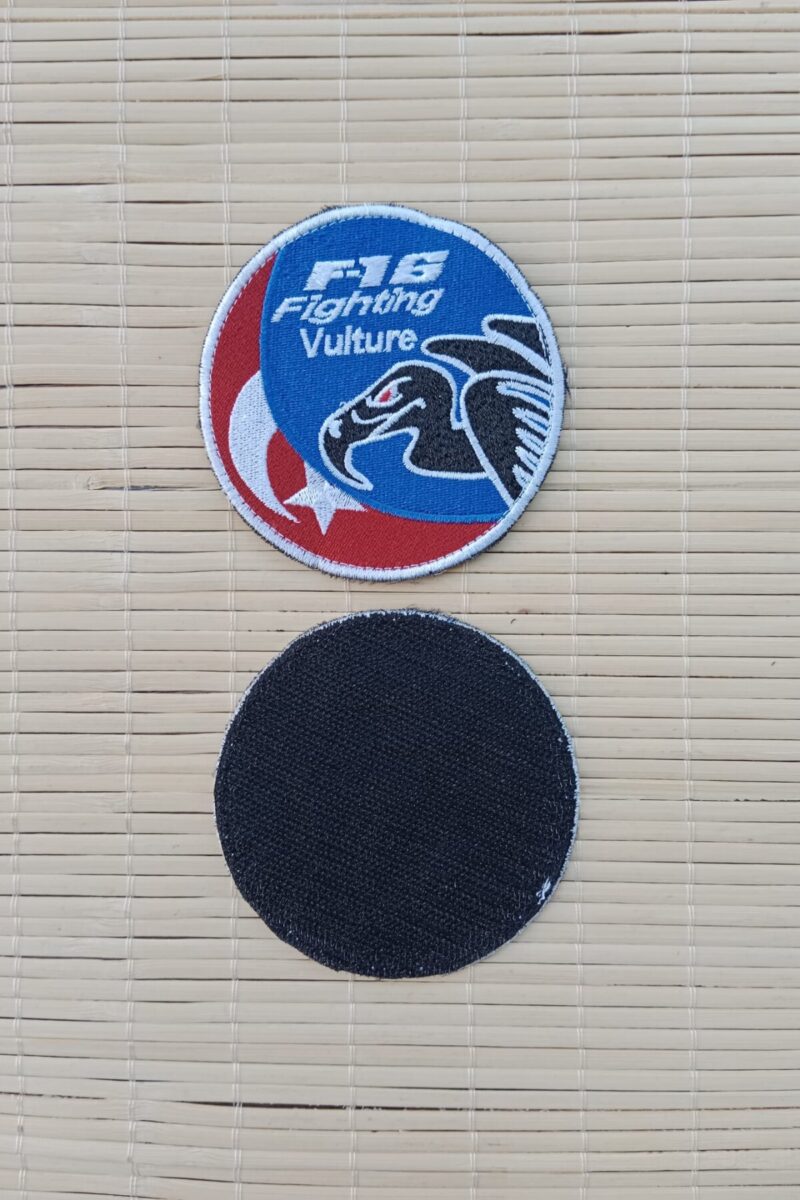 F-16 Fighting Vulture Yazılı Akbaba Logolu Ayyıldız Bayraklı Nakış işlemeli Arma Patch Peç