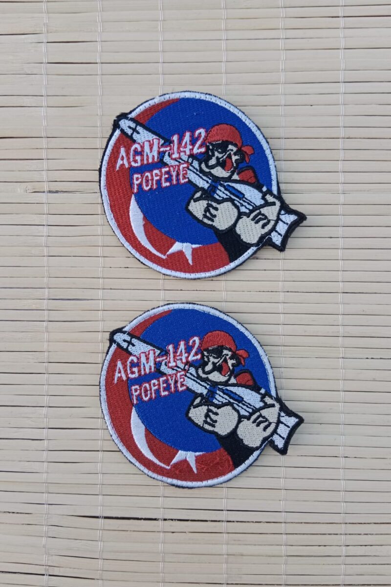 Kırmızı Zemin Nakış işlemeli Agm-142 Popeye Arma Peç Patch