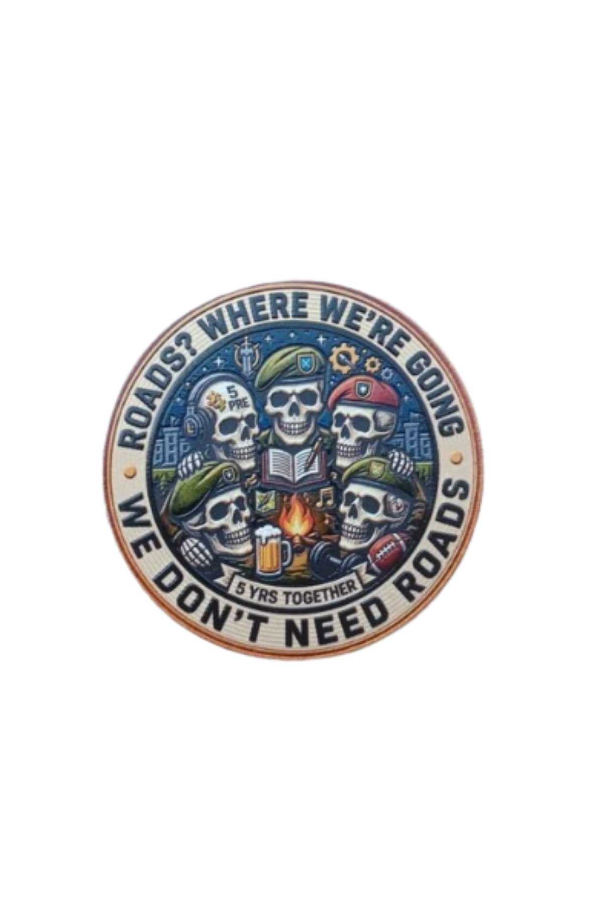 Roads? Where We're Going We Don't Need Roads 3D TPU Silikon Kabartma Arma Patch