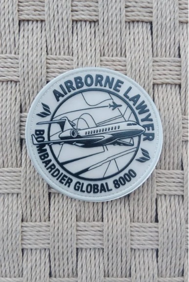 Airborne Lawyer Bombardier Global 8000 3D TPU Silikon Kabartma Arma Patch